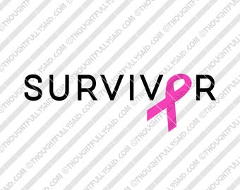 Survivor breast cancer SVG, DXF, png, eps files, die cutting machines Silhouette, Cricut, vector, Race for the Cure, shirt, cup