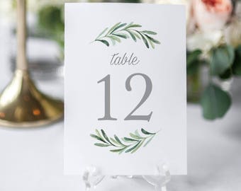 Printable Table Numbers Template, Editable Table Numbers, Wedding Table Numbers, Calligraphy Table Numbers, Editable Wedding Sign KPC02_203