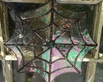 Stained Glass Spider and Web