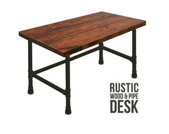 Desk Pipe Industrial Style Chic Rustic Wood Urban Desk Pipe Industrial Style Chic Rustic Wood Urban