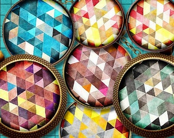 MOSAIC MOSAIQUE id Digital Collage Sheet Printable Instant Download for art jewelry scrapbooking bottle caps magnets pins