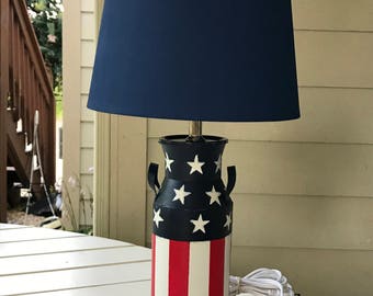 America Flag Milk Jug Lamp
