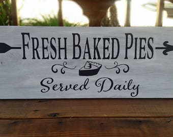 SALE Fresh Baked Pies Served Daily Framed Glass Sign Vinyl
