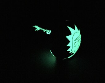 Rick and Morty Glass Pipe - Glow in the Dark
