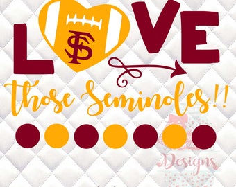 FSU - Florida State University - Love those Seminoles - Tailgating, Gameday - SVG, Silhouette studio bundle - design download