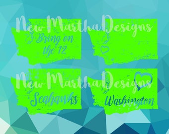 Washington WA State Love Distressed Vintage Seattle Seahawks Bring on the 12 PNG SVG silhouette cameo cricut cutout vinyl heat press