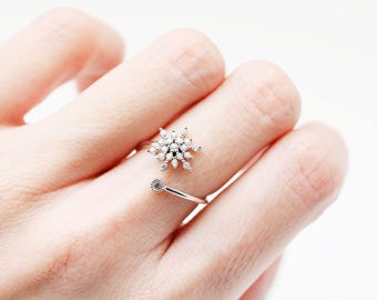Snowflake ring | Etsy