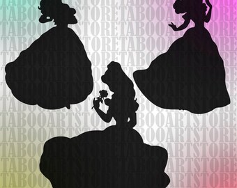 Download Beauty & the Beast Silhouettes // Disney Princess Belle