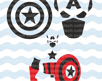 Captain America SVG digital logo, EPS, CDR, PnG, JpG