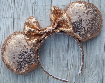 Rose Gold Minnie Mouse Ears, Rose Gold Ears, Disney Ears, Mickey Ears, Rose Gold, Minnie Ears, Minnie Mouse Ears