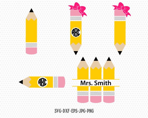 Download Teacher SVG back to school svg Pencil SVG Pencil Monogram