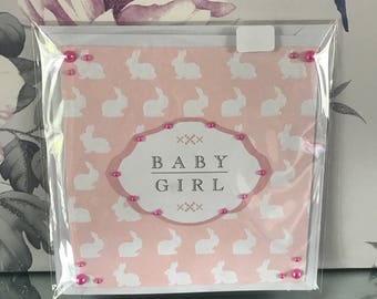 Multi list. Handmade new baby girl/boy card