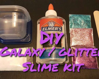 DIY Galaxy/Glitter Slime Kit with activator (Kids Craft)