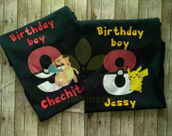 Pokemon birthday shirt. Birthday boy Pokemon. Happy birthday shirt. Pokemon shirt.