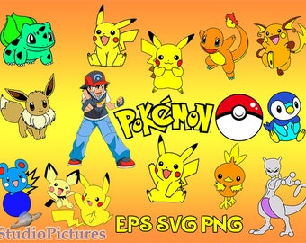 Pokemon svg, pokeball svg, pokemon clipart, Pikachu clipart, Pikachu svg, pokeball sticker, pokemon team, pokemon stickers, cartoons svg