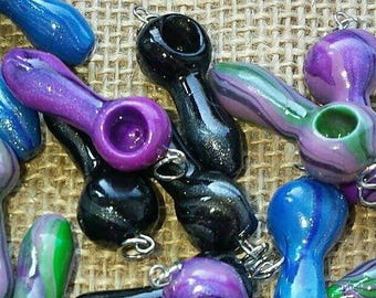 New Color Added * - Weed Pipe Charm/Pendant - Polymer Clay