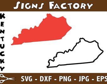 Kentucky Vector, State Clipart, KY Clip Art, Kentucky SVG, State PNG studio cut file Silhouette Studio Cameo, Cricut Dxf Eps Png