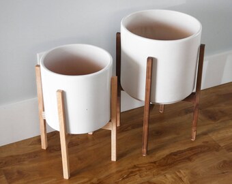 Mid-century Modern Oak or Walnut Planter Stand - Base only