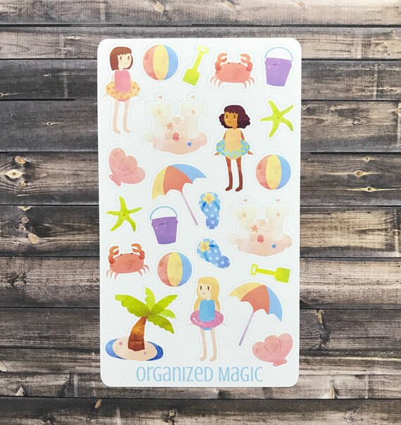 kids beach fun stickers beach stickers stocking stuffers