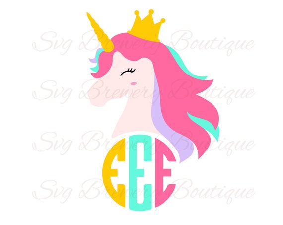 Download Unicorn monogram frame unicorn SVG layered PNG DXF