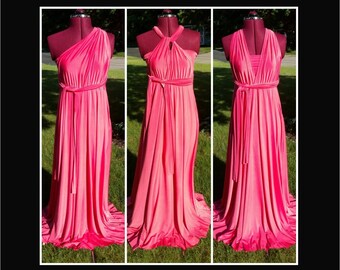 Pink full length infinity dress