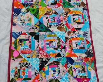 SOLD -- Not available for purchase. Vintage hawaiian patchwork quilt