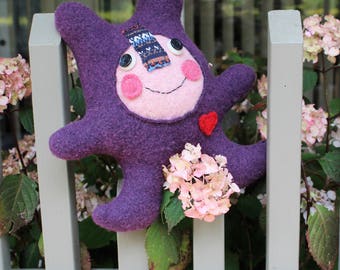 Vimsy - handmade stuffed toy from recycled wool sweater