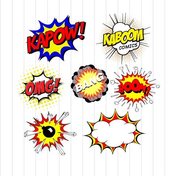 Download INSTANT DOWNLOAD Superhero Svg File Superhero Burts Clipart