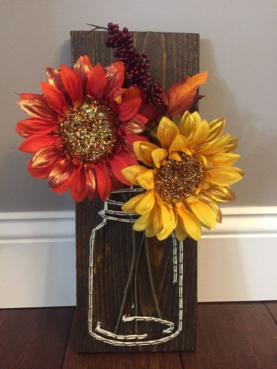 Mason Jar Flower String Art