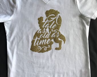 Beauty and the Beast Shirt. Vacation Shirt. Disney Shirt. Front and Back Decorated