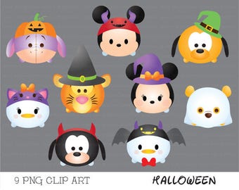 halloween tsum tsum clipart, tsum tsum graphics, halloween clipart, cute halloween, party, instant download