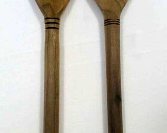 Hand turned Salad Tossing Fork and Spoon