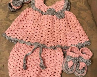 Angel Wings Pinafore Crochet Dress