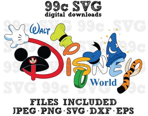 Download Disney World Fun Letters SVG DXF Png Vector Cut File Cricut