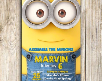 Minion Invitation, Minion Birthday Invitation, Minion, Minion Printable, Minion Birthday Card, Minion invites, Minion Party, Minion Card
