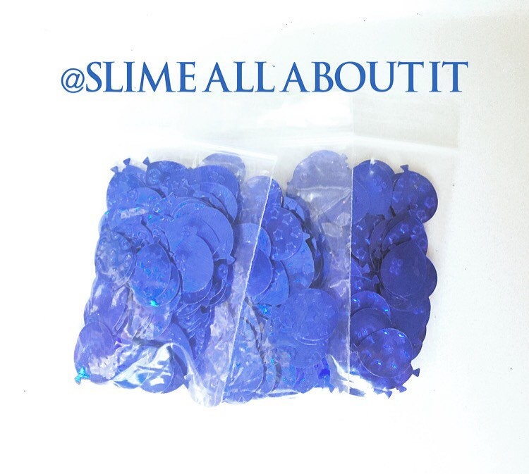 Slime accessories, slime add ins, confetti slime, sequins slime extras, black, pink, turquoise