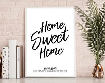Home Sweet Home Print, New Home, House Warming