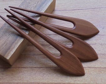 2 Prongs Wooden Hair Sticks, Hair Pin, Hair Fork, Hair Accessories HS112