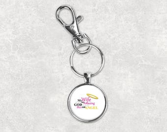 Memorial keychain my mom was so amazing god made her an angel keychain rip keychain memorial gift mens keychain custom photo keychain