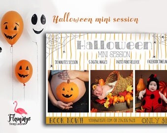 Halloween Mini Session Template - Photography Marketing Template - Photoshop Template for Photographers - Photography Template