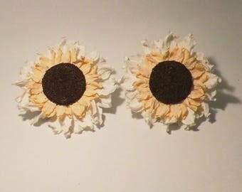 2 FLOWER CLIPS DECORATION 12CM WHITE CURTAIN ACCESSORIES