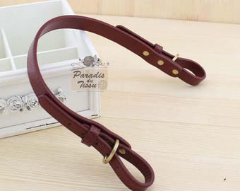 2 x straps handles attached to leather bag red PU