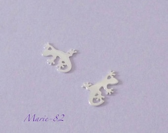 1 Gecko Lézard / Mini Breloque 11 mm - Argent Massif