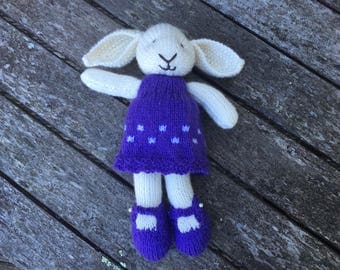 Hand knitted bunny, knitted rabbit, Esmee the bunny