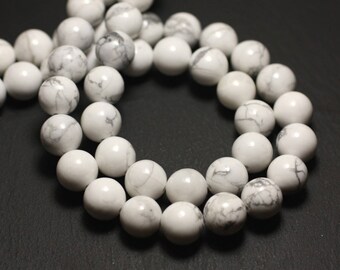Stone - Howlite beads 1 strand 39cm balls 10mm