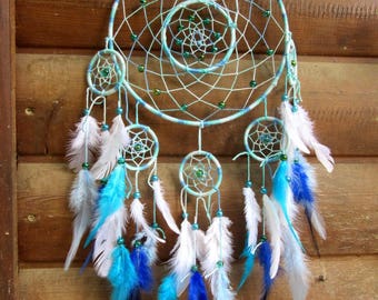 Intricate dream catcher / Turquoise / actual 65 cm