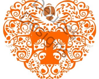 Tennessee Vols Ornate Heart (digital download)