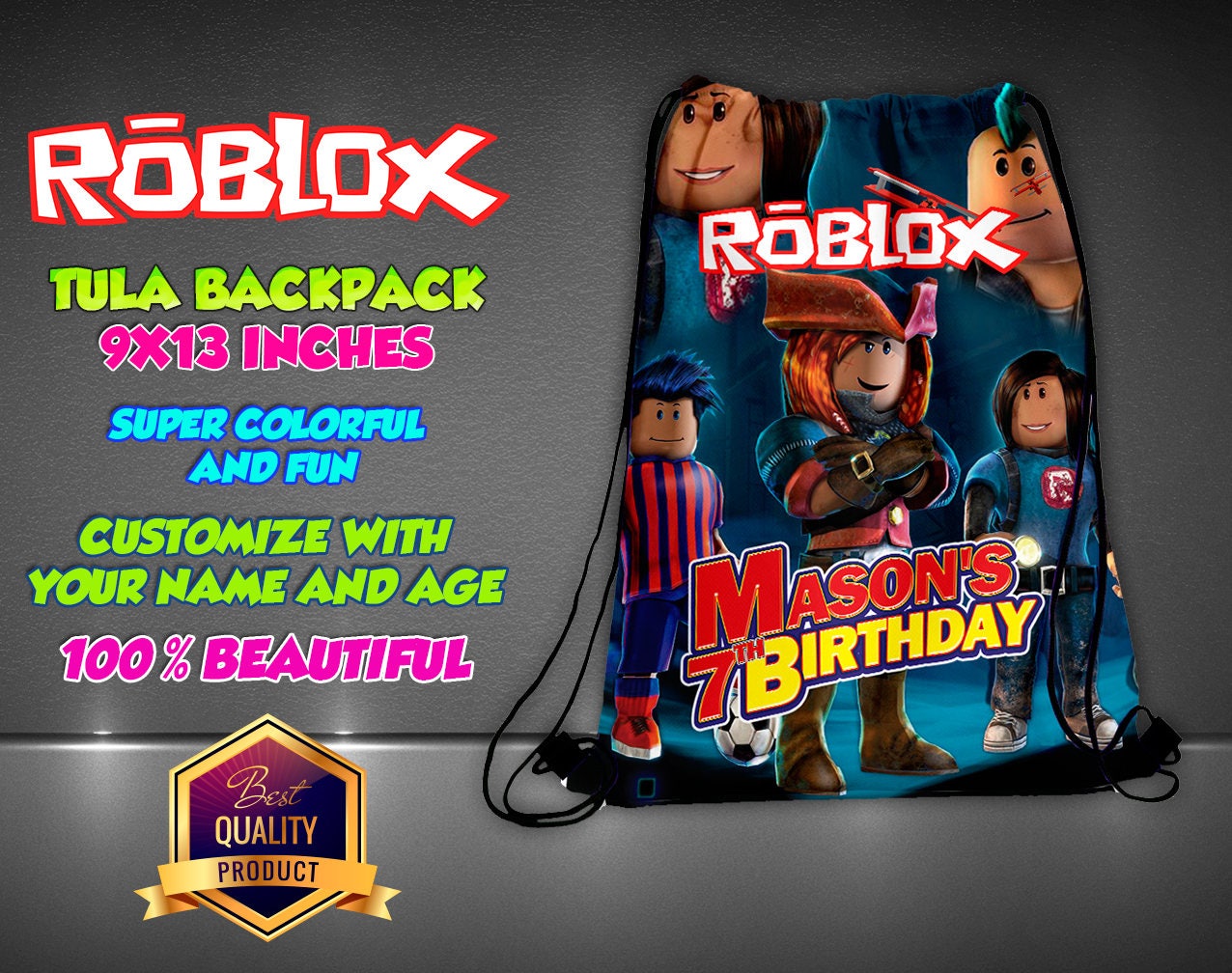 Roblox Personalized Drawstring Backpack Kids Personalized