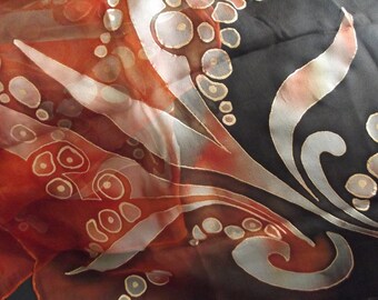 Chiffon silk scarf "colors of the coaster wood"