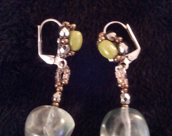 Pierced with glass beads earrings
